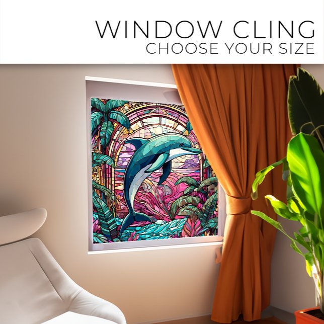 Tropical dolphin Stained glass art (Creator Uploaded)
