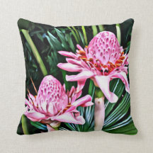 Tropical Double Ginger Flower Cushion