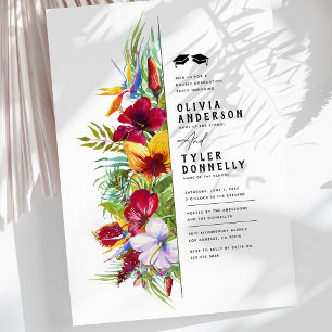 Tropical Double Graduation Party Invitation