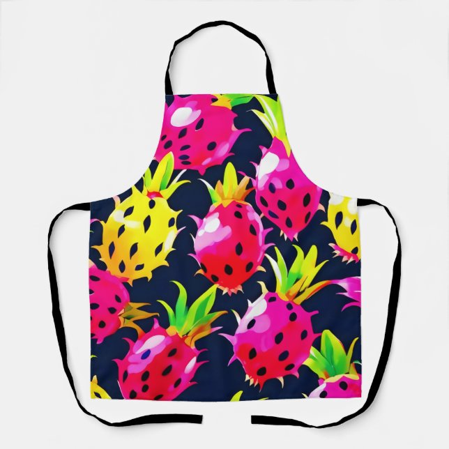 Tropical Dragon Fruit Fiesta Apron (Front)