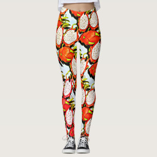 tropical dragon fruit leggings