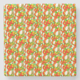 tropical dragon fruit stone coaster