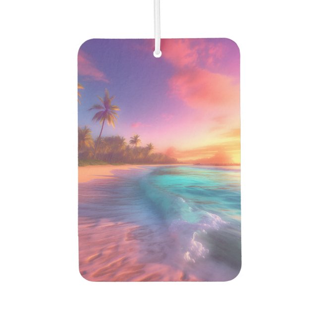 Tropical Dreamscape Car Air Freshener (Front)