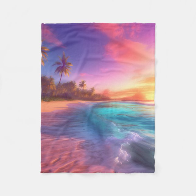 Tropical Dreamscape Fleece Blanket (Front)