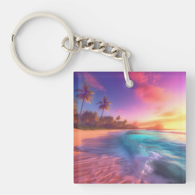 Tropical Dreamscape Key Ring (Front)