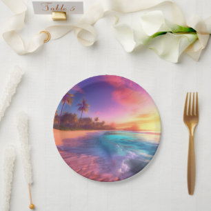 Tropical Dreamscape Paper Plate