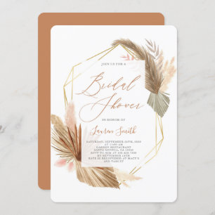 Tropical dried foliage bridal shower invitation