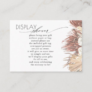 Tropical Dried Palms Display Baby Shower Request Business Card