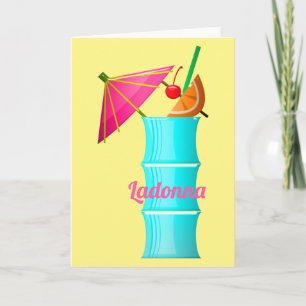 Tropical drink colourful summer Hawaiian cocktail Card