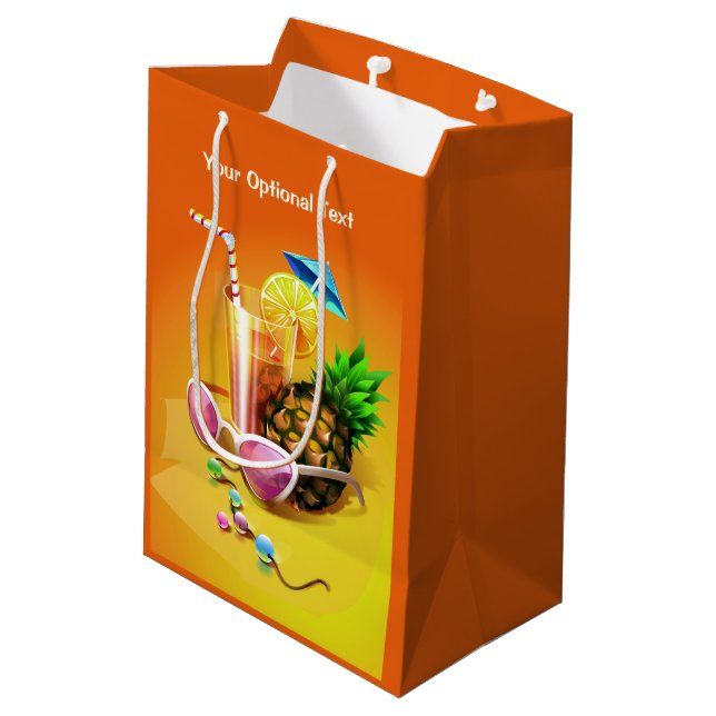 Tropical Drink custom gift bag (Back Angled)