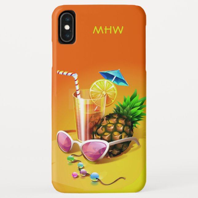 Tropical Drink custom monogram phone cases (Back)