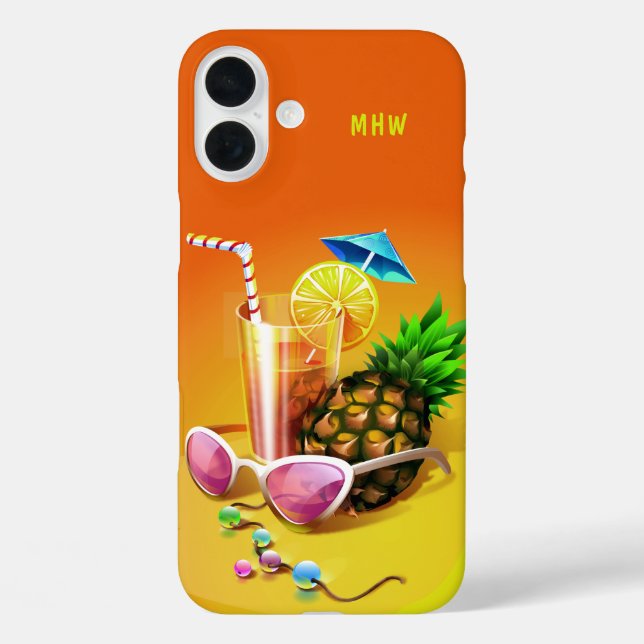 Tropical Drink custom monogram phone cases (Back)