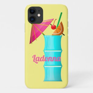Tropical drink  Hawaiian cocktail blue yellow pink Case-Mate iPhone Case