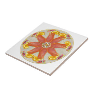 Tropical Drink Mandala Ceramic Tile
