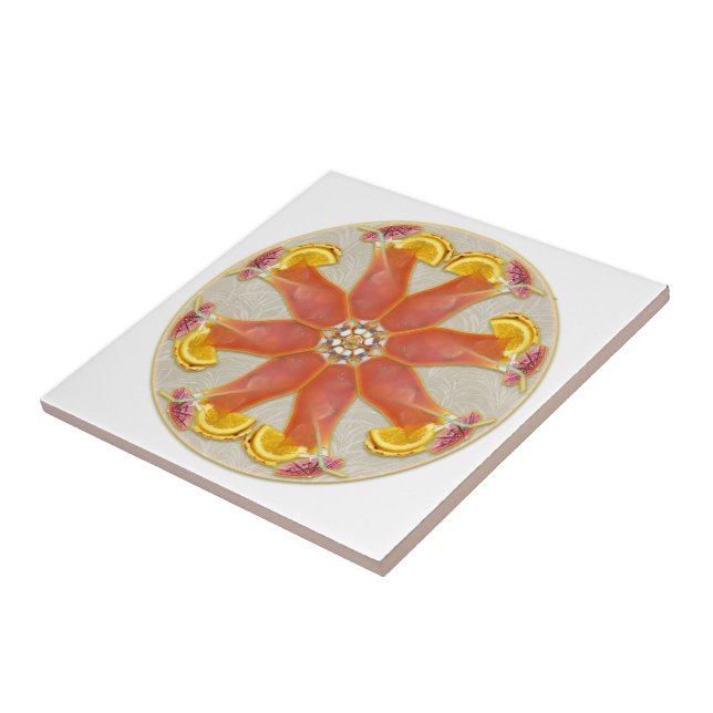Tropical Drink Mandala Ceramic Tile (Side)