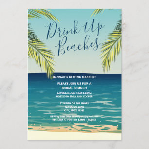 Tropical Drink Up Beaches Bridal Brunch Invitation