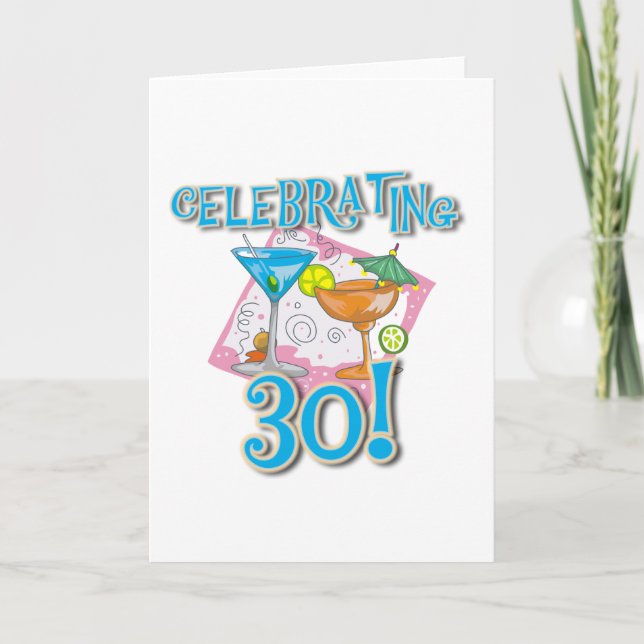 Tropical Drinks Celebrating 30 Card (Front)