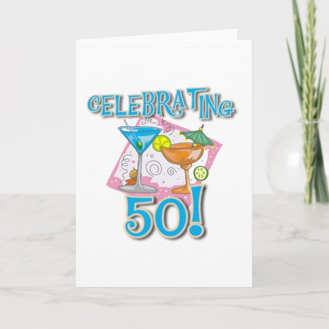 Tropical Drinks Celebrating 50 Card (Front)
