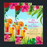 Tropical Drinks & Flowers Summer Birthday Party Invitation<br><div class="desc">customise for any event</div>