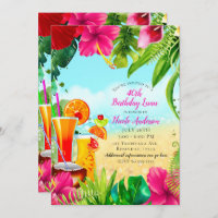 Tropical Drinks & Flowers Summer Birthday Party