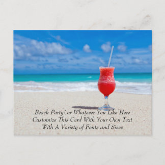 Tropical Drinks On Beach Template For Your Text