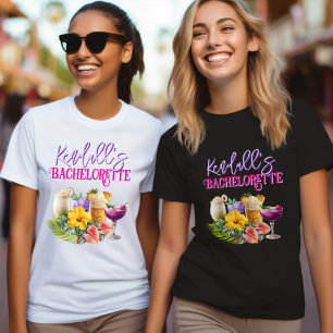 Tropical Drinks Personalised Bachelorette T-shirt Tri-Blend Shirt