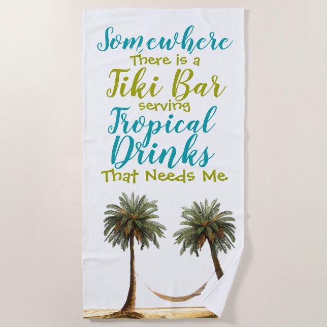 Tropical Drinks Plush Extra Large Beach Towel (Front)
