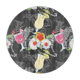 Tropical Drinks With Animals Cutting Board