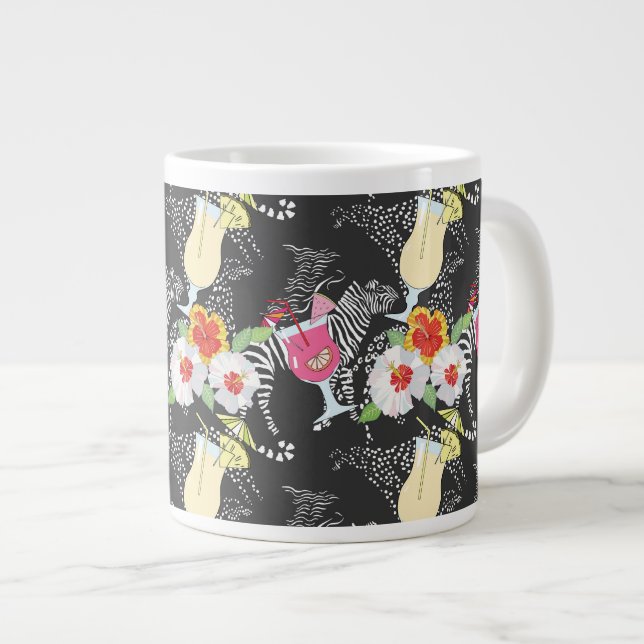 Tropical Drinks With Animals Large Coffee Mug (Front Right)