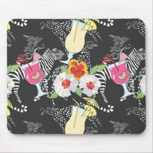Tropical Drinks With Animals Mouse Pad