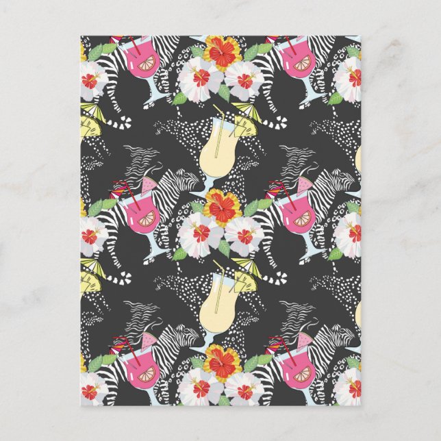 Tropical Drinks With Animals Postcard (Front)