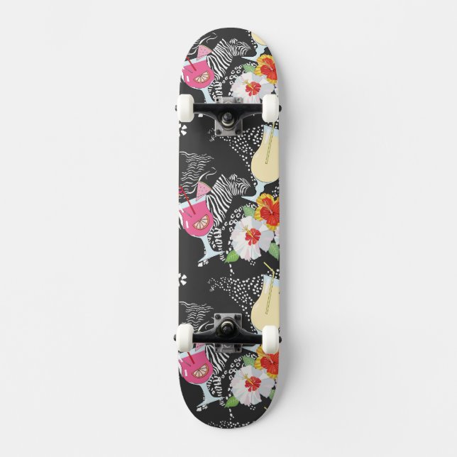 Tropical Drinks With Animals Skateboard (Front)