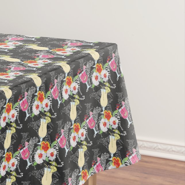 Tropical Drinks With Animals Tablecloth (In Situ)