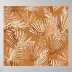 Tropical dry palms: watercolor boho. poster