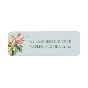 Tropical Elegance Botanical Return Address Label