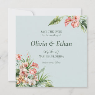 Tropical Elegance Botanical Save the Date