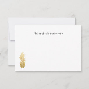 Tropical Elegance   Pineapple Wedding Advice Card