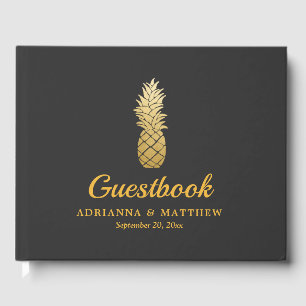Tropical Elegance   Pineapple Wedding Guestbook