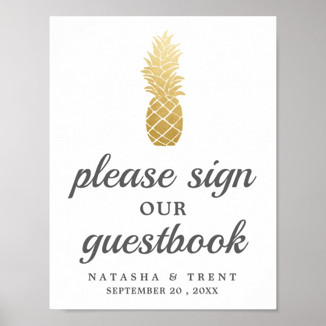 Tropical Elegance | Pineapple Wedding Sign (Front)