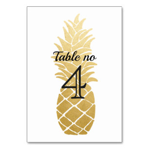 Tropical Elegance   Pineapple Wedding Table Number