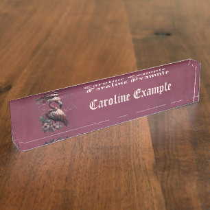 Tropical elegance, the flamingo in the twilight. nameplate