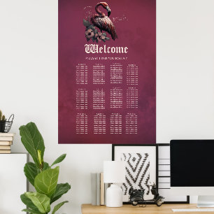 Tropical elegance, the flamingo in the twilight. poster