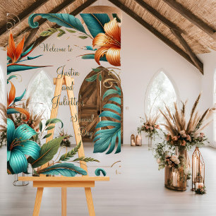 Tropical Elegance Wedding Welcome Sign