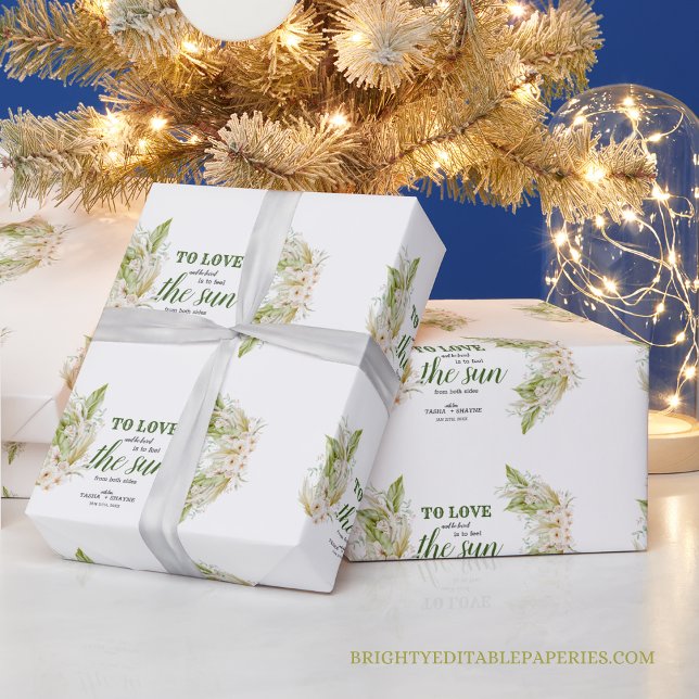 Tropical Elegant Bohemian Pampas Grass Wrapping Paper (Wrap your gifts in style with our Tropical Elegant Bohemian Pampas Grass Wrapping Paper 🎁🌴)