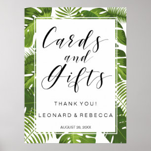 Tropical Elegant Cards and Gifts wedding sign