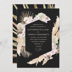 Tropical elegant floral Wedding Invitation