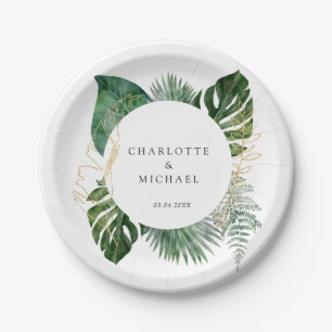 Tropical Elegant Plant Trending Wedding  Geschenka Paper Plate