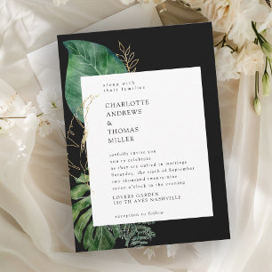 Tropical Elegant Plant Trending Wedding Invitation