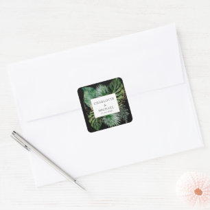 Tropical Elegant Plant Trending Wedding Square Sticker