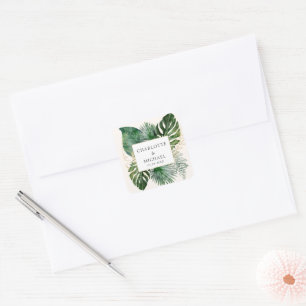 Tropical Elegant Plant Trending Wedding   Square Sticker